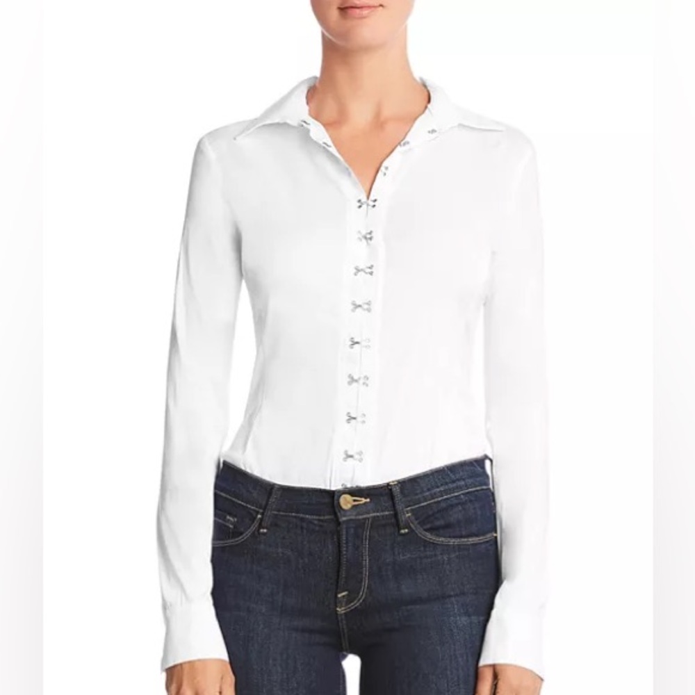 Bailey 44 Collared Bodysuit Hook & Eye Closures Size XS